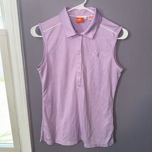 Puma Purple Fitted Sleeveless Polo Tank
